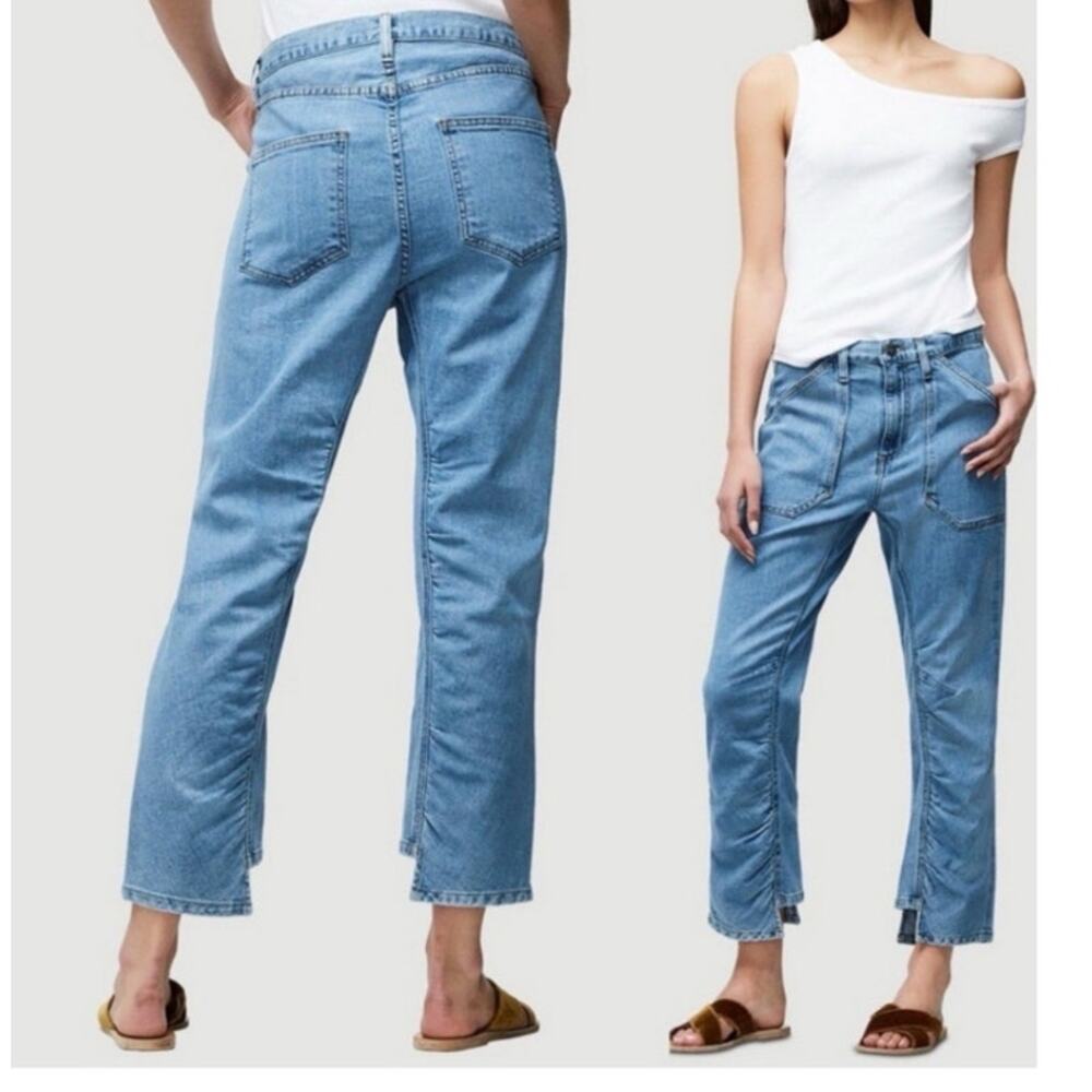 FRAME DENIM LE RUCHE CROP RUCHED JEANS NWOT SIZE 27